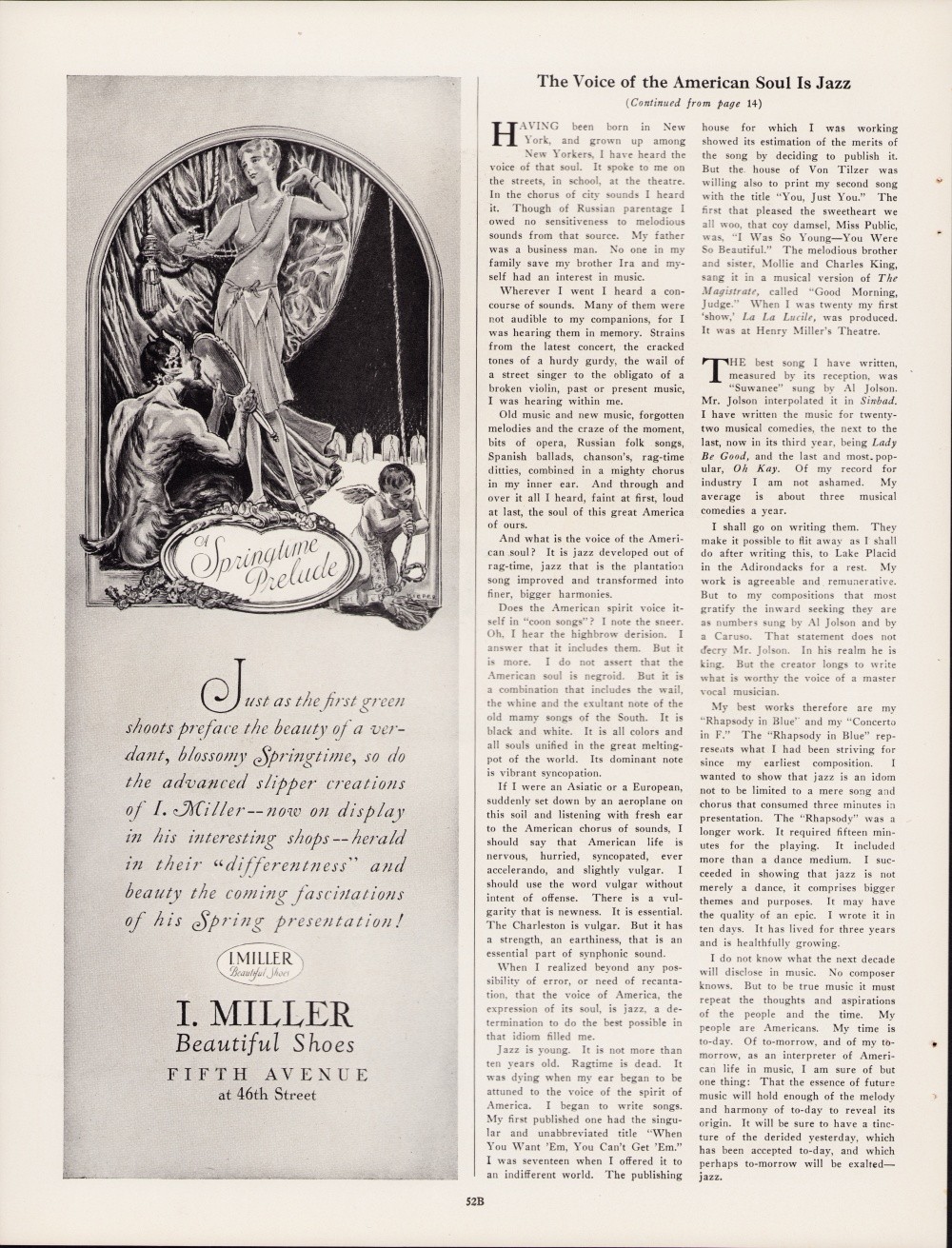 The Voice of the American Soul is Jazz, I. Miller Shoes
