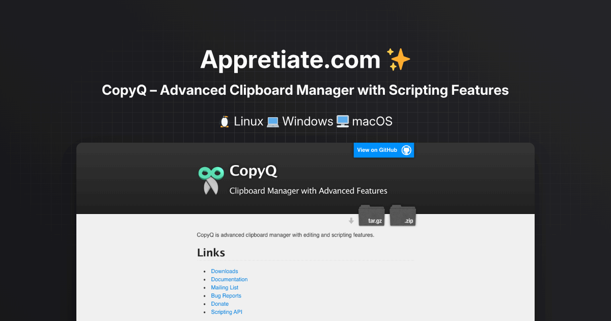 CopyQ – Advanced Clipboard Manager with Scripting Features