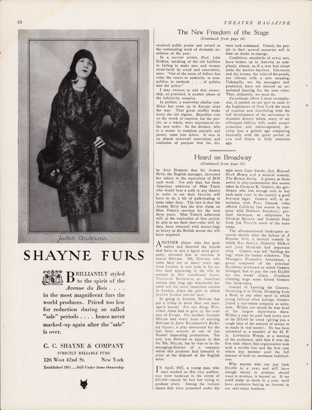 New Freedome (pt2), Heard on Broadway (pt2), Shayne Furs