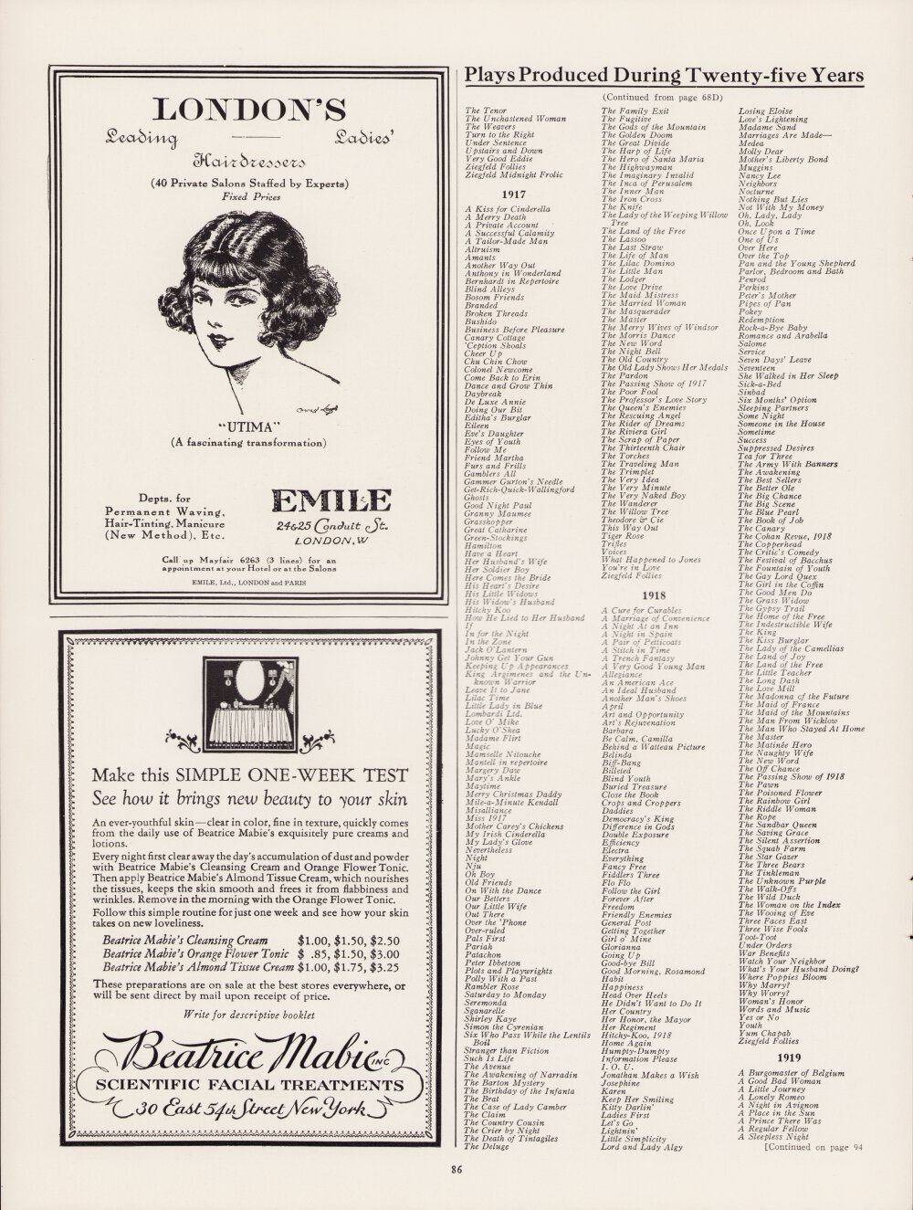 Plays Produced During Twenty-five Years (pt 5), Emile, Beatrice Mabie Inc.
